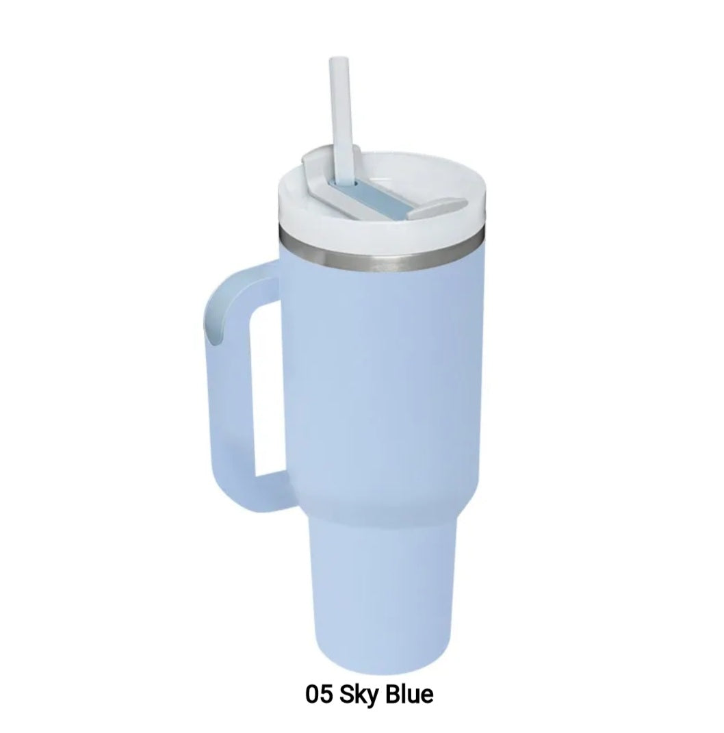 Sky Blue - Stainless Cup, Nordic Dew Tumbler. resekopp, termosmugg.